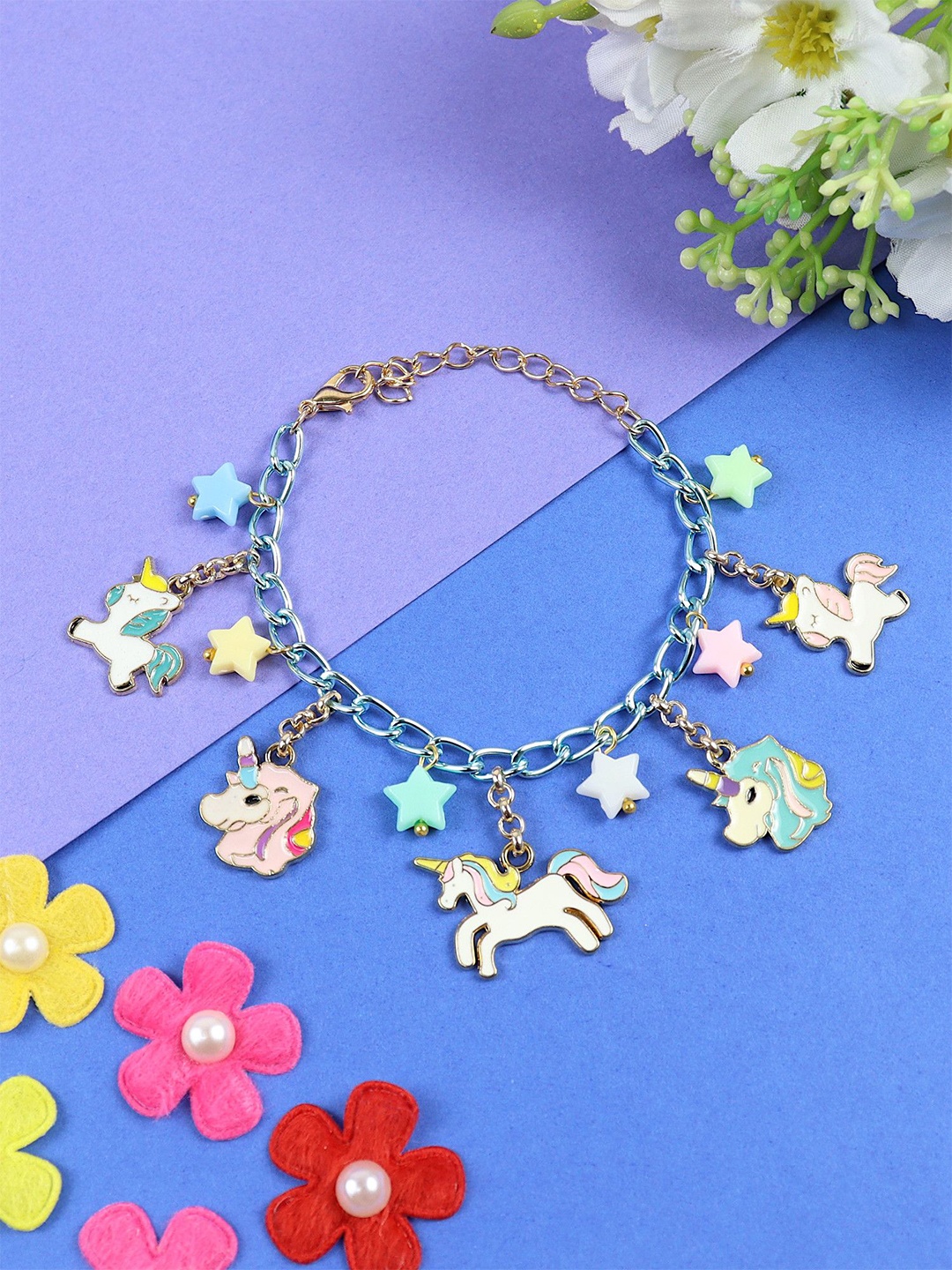 

Asthetika Girls Unicorn Multicharm Bracelet, Blue