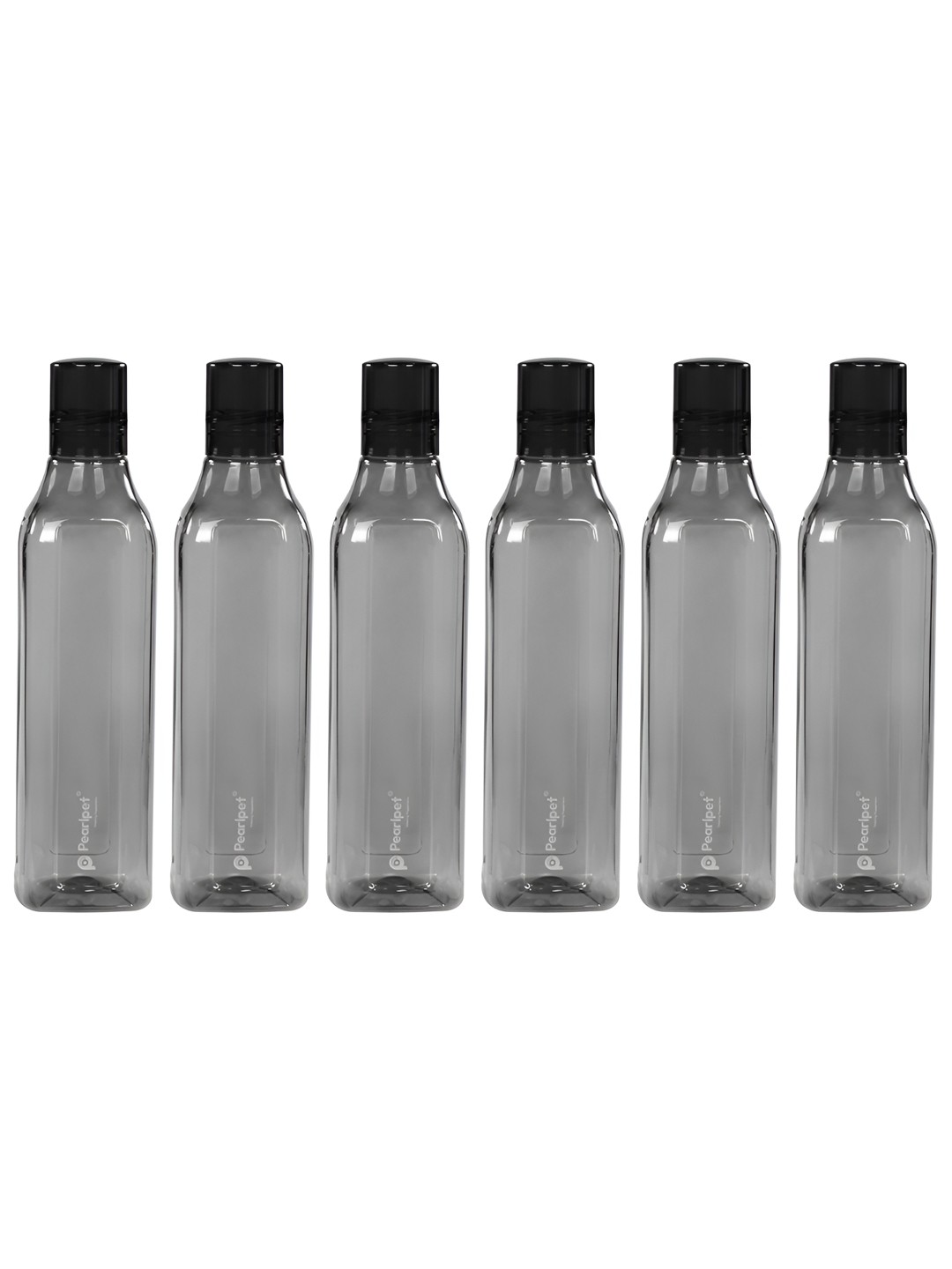 

Pearlpet Grey Set of 6 Plastic Water Bottle
