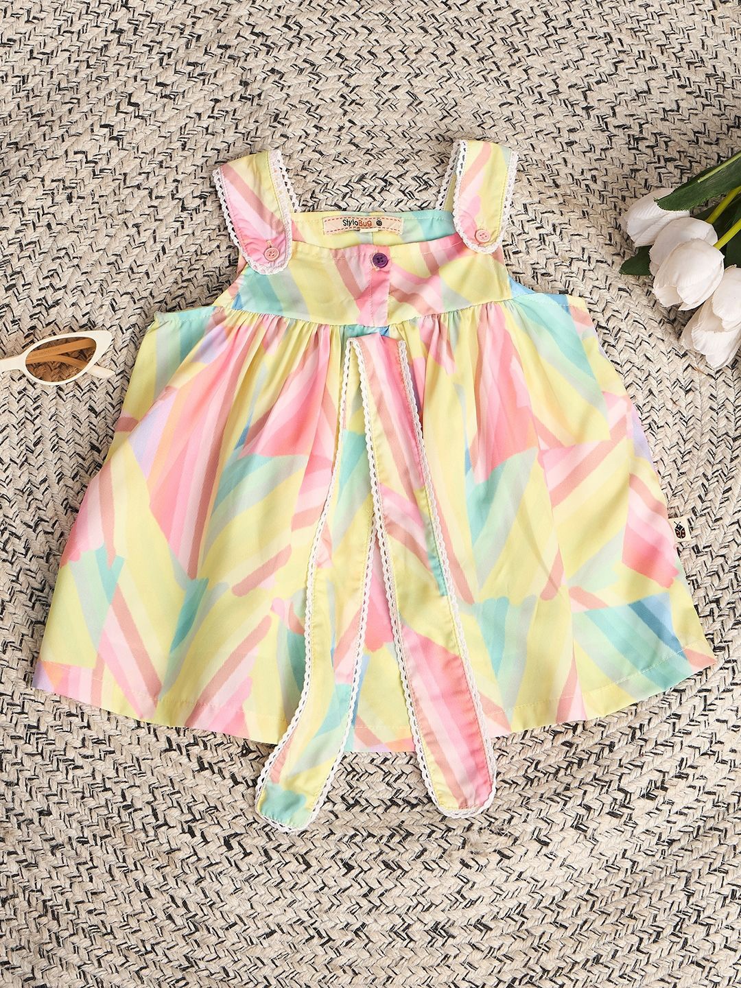 

Stylo Bug Print Crepe A-Line Dress, Yellow