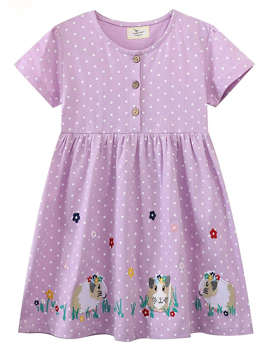 

LULU & SKY Girls Printed Nightdress, Purple