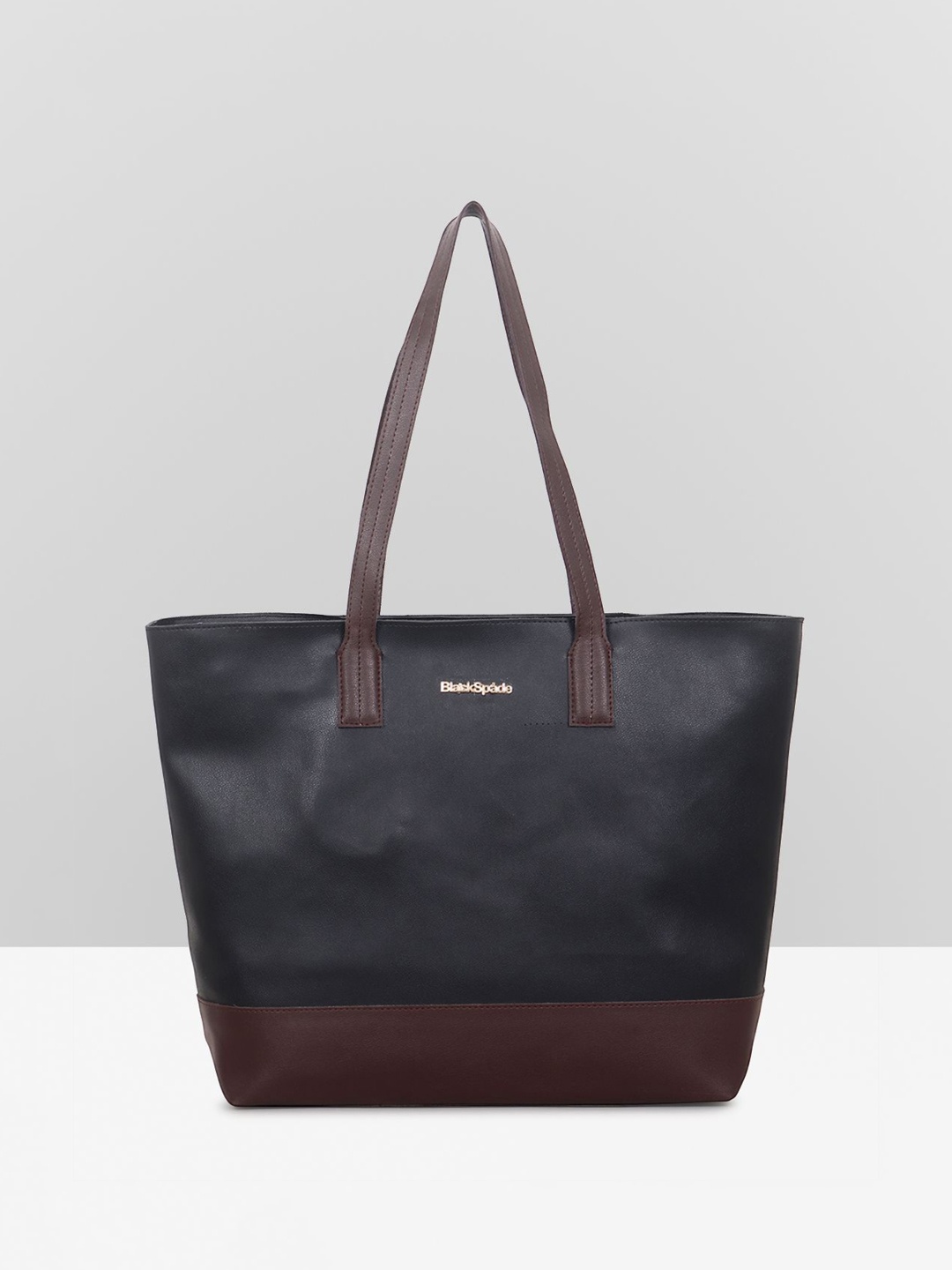 

Black Spade PU Structured Tote Bag