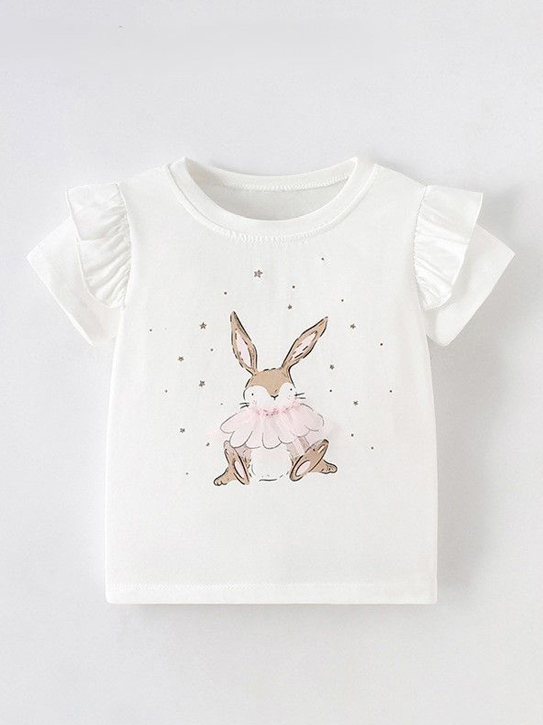 

YK Animal Print Cotton Top, White