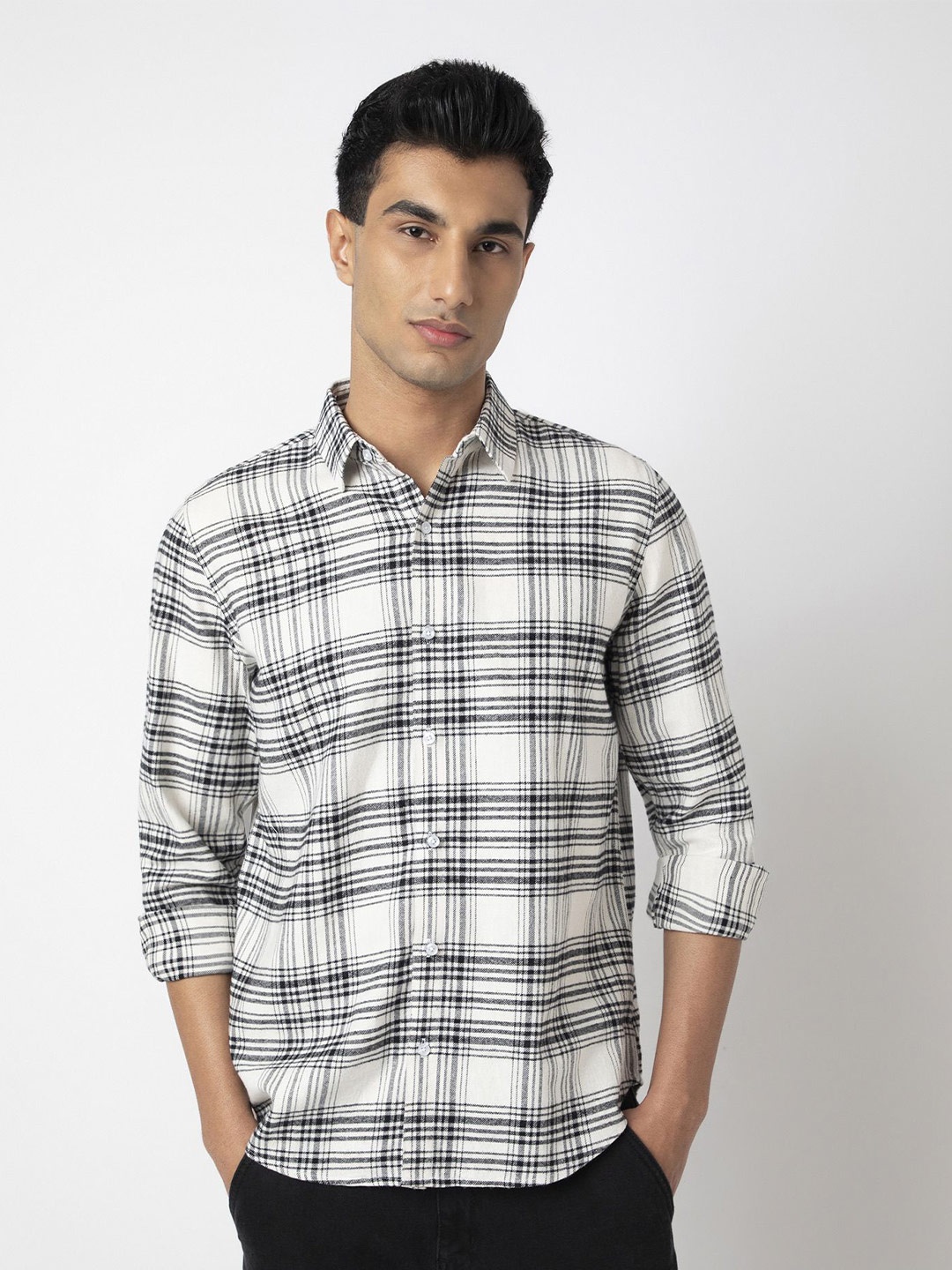 

MARK & ALBERT Men Checked Casual Shirt, Blue