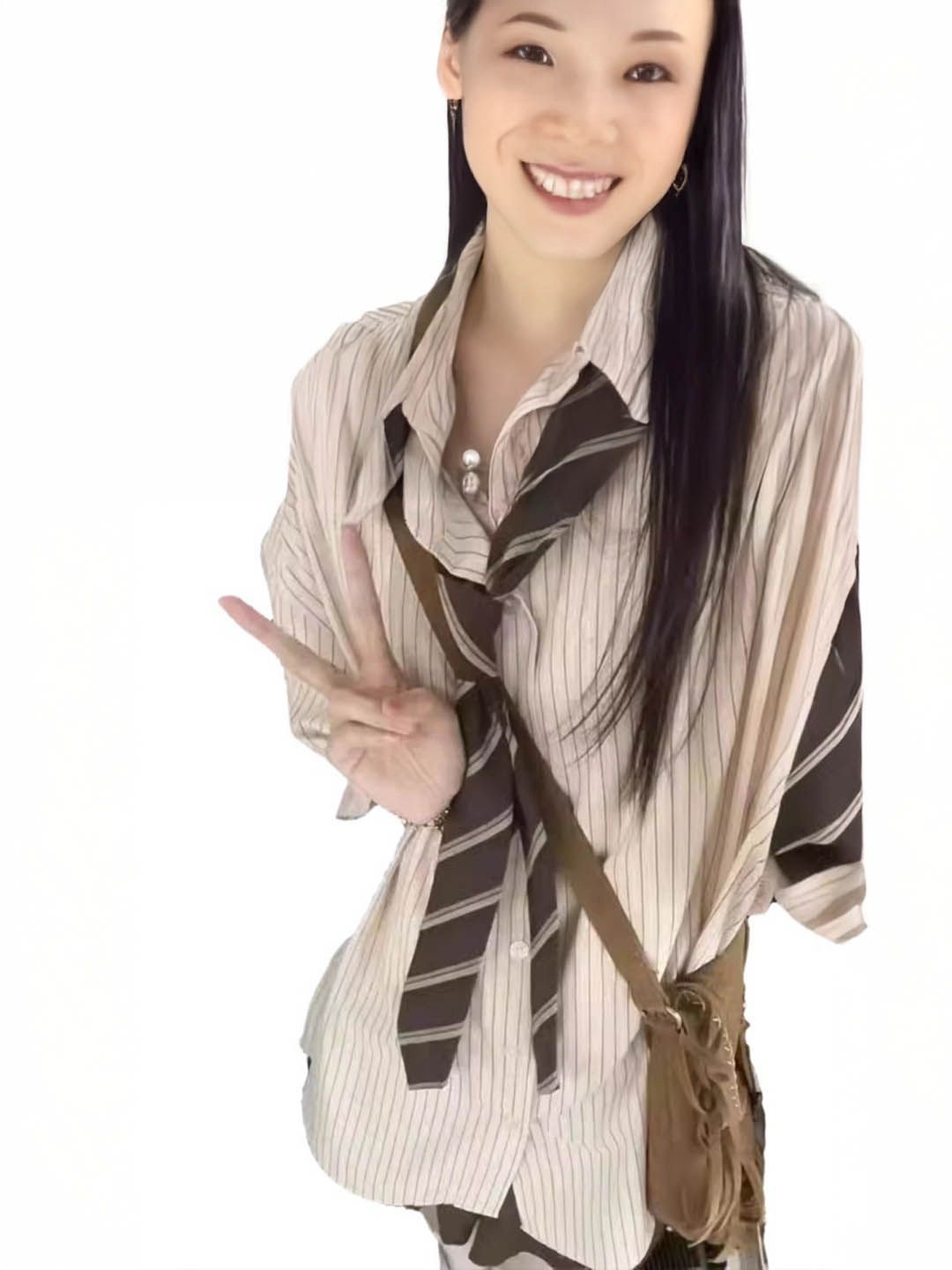 

StyleCast Women Opaque Striped Casual Shirt, White