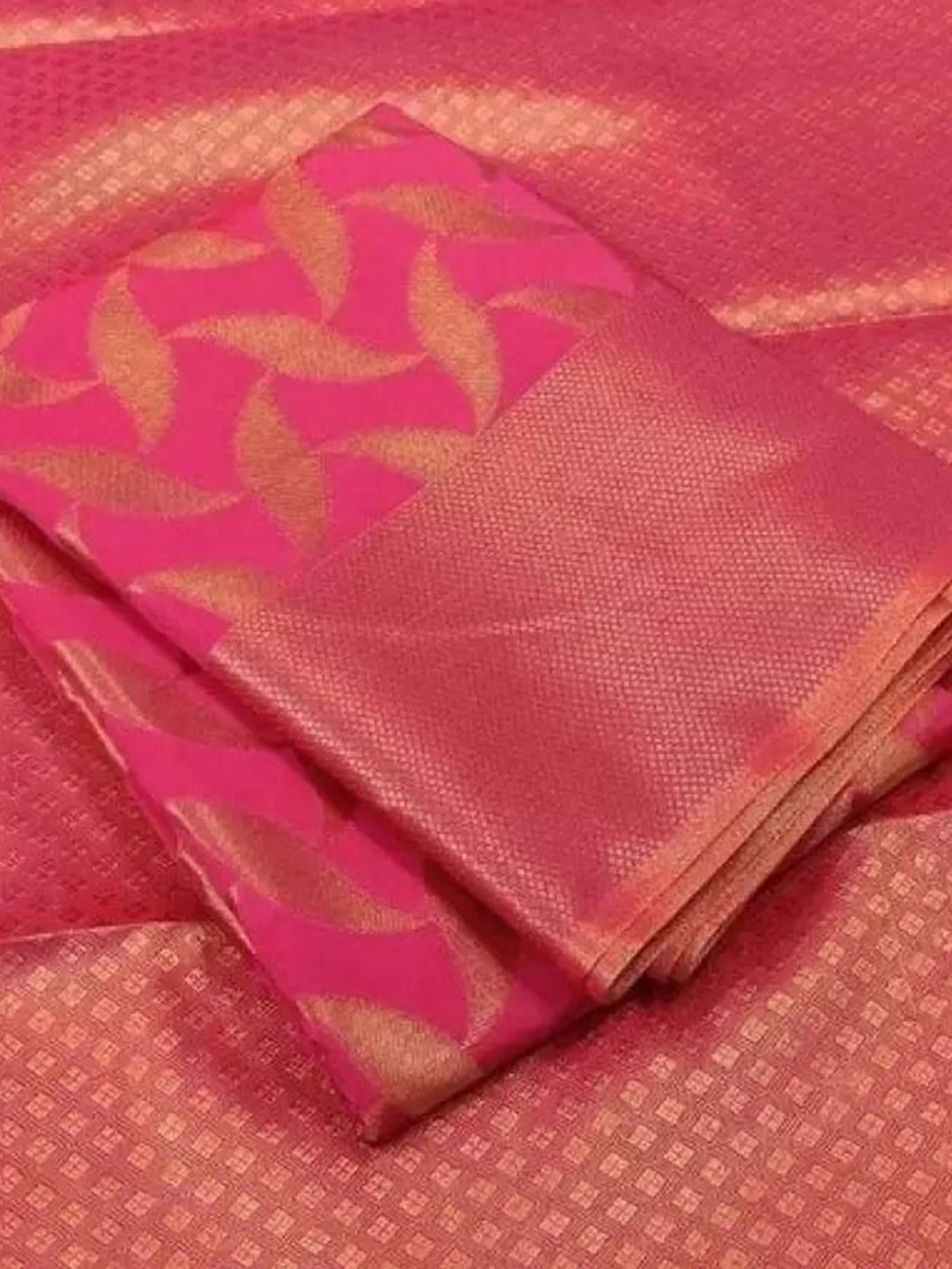 

Florence Woven Design Zari Pure Silk Saree, Pink