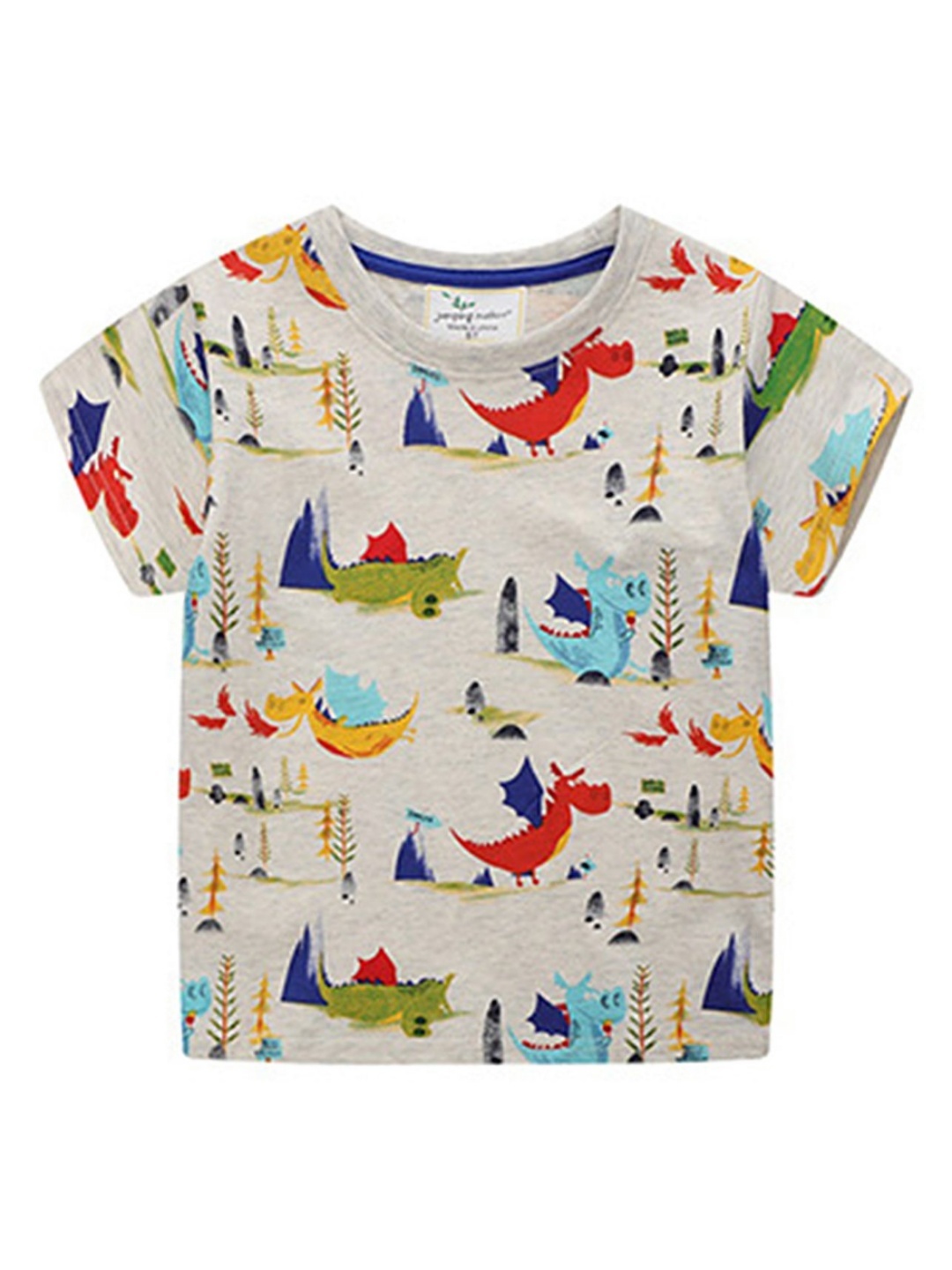 

LULU & SKY Boys Printed T-shirt, Grey