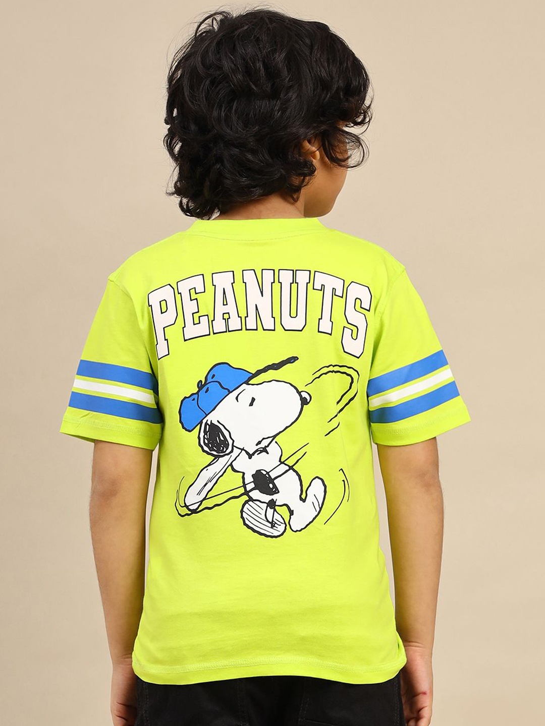

Kids Ville Boys Peanuts Printed Pure Cotton Short Sleeve T-Shirt, Yellow