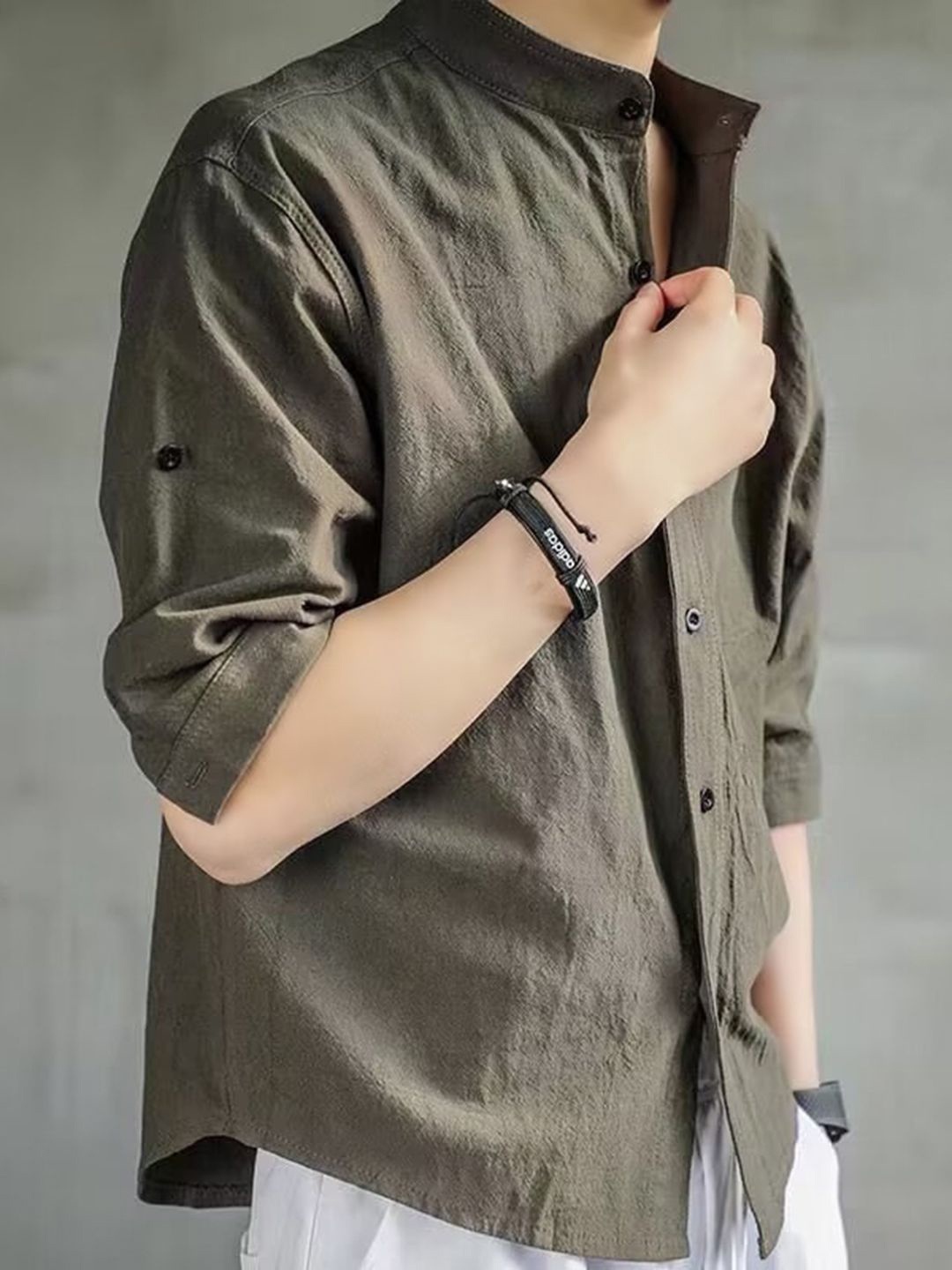 

HERE&NOW Men Opaque Casual Shirt, Green