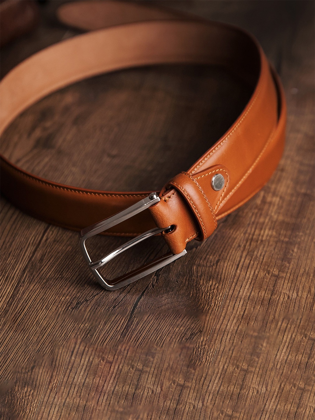

James Aston Amadeo Men Vegetable Tanned Full Grain Leather Belt 35mm, Tan