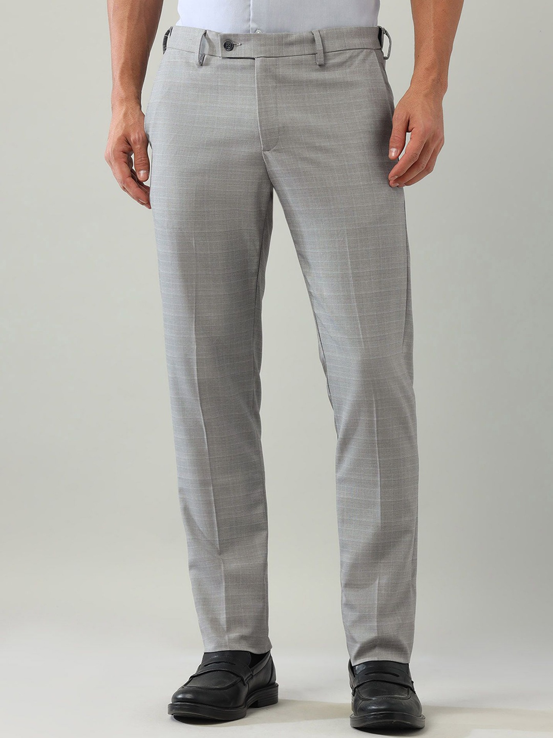 

Arrow Men Checked Classic Trousers, Grey