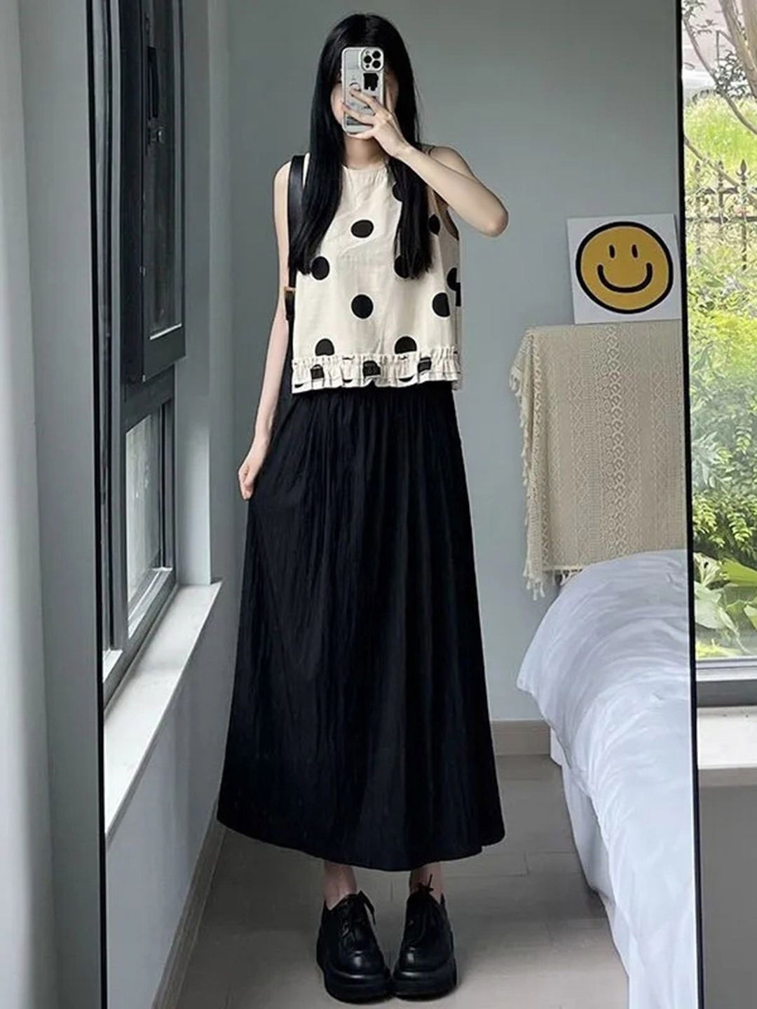 

DressBerry A-Line Maxi Skirt, Black