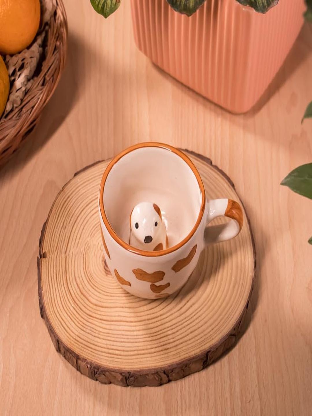 

Rare Planet White & Brown Printed Ceramic Glossy Mug