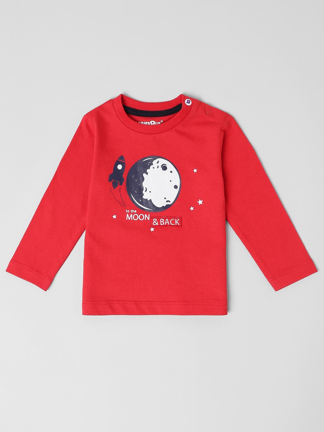 

Babies R Us Boys Graphic Printed Round Neck Cotton T-shirt, Red