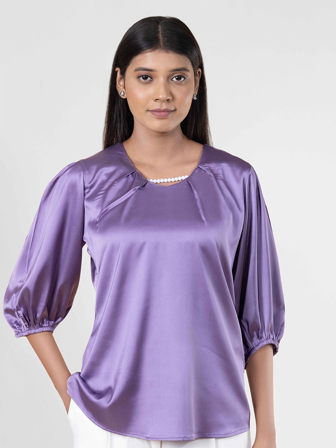 

NOT SO PINK Puff Sleeve Top, Lavender
