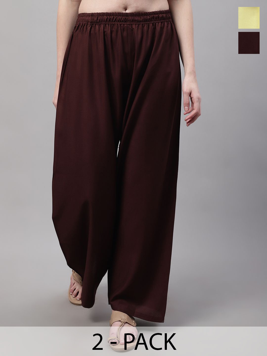 

Valles365 by S.C. Women 2 Flared Palazzos, Brown