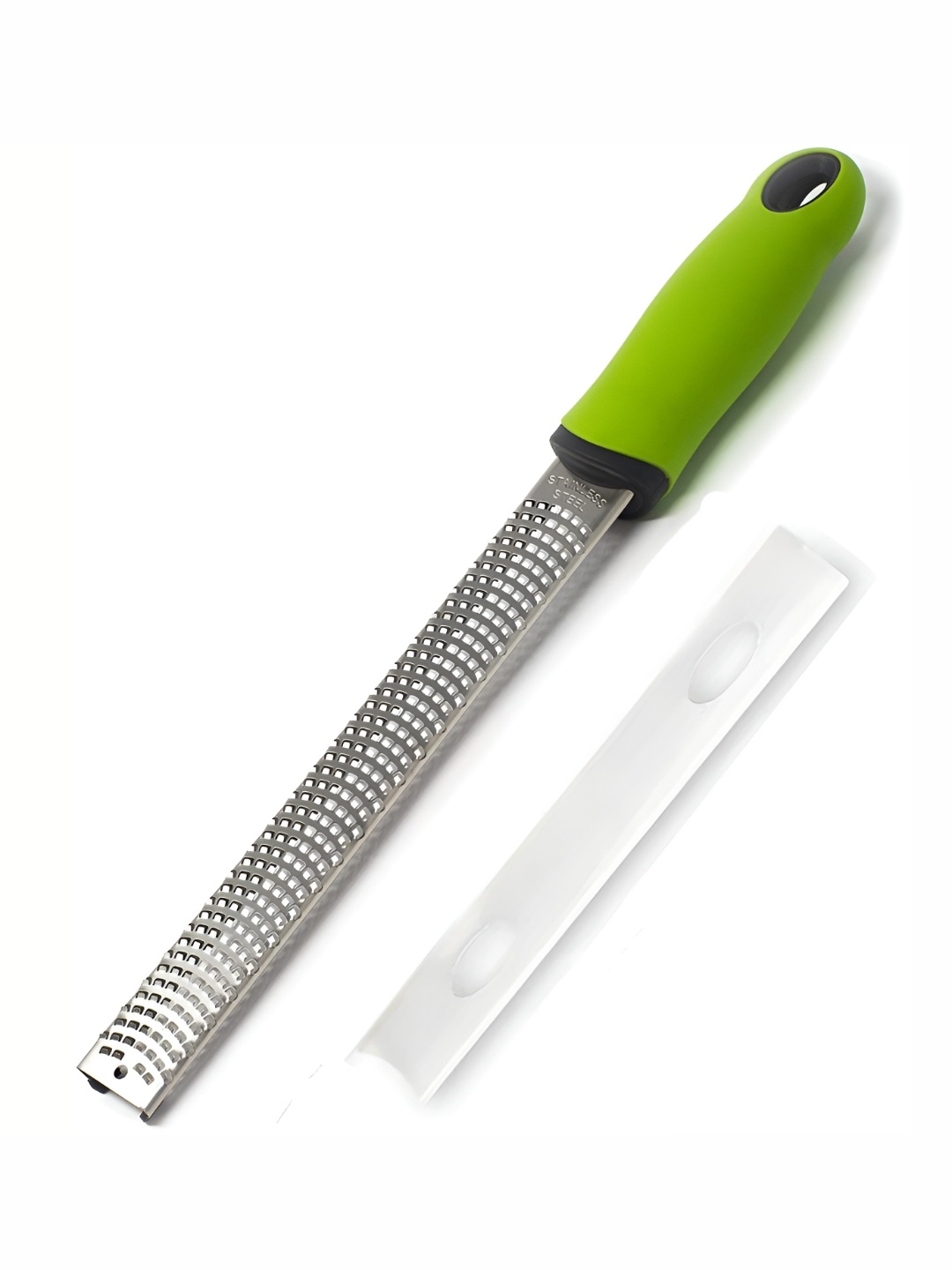 

Baskety Green Stainless Steel Lemon Long Non Slip Zester & Cheese Grater With Guard