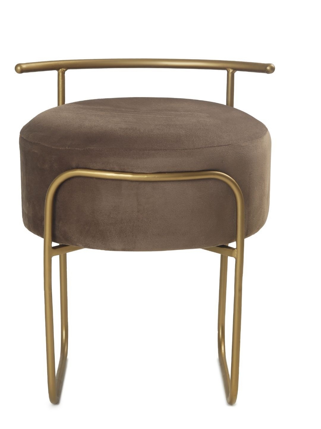 

Blck Homes Gold & Taupe Velvet & Metal Round Ottoman