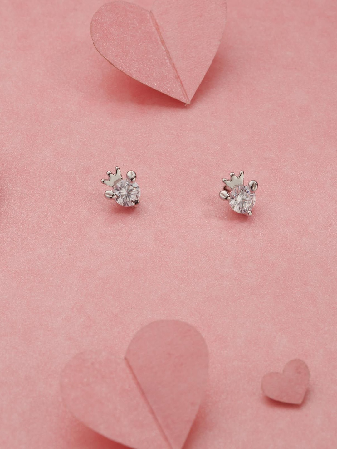 

Gargi by P. N. Gadgil & Sons 92.5 Sterling Silver Artificial Stones Contemporary Studs