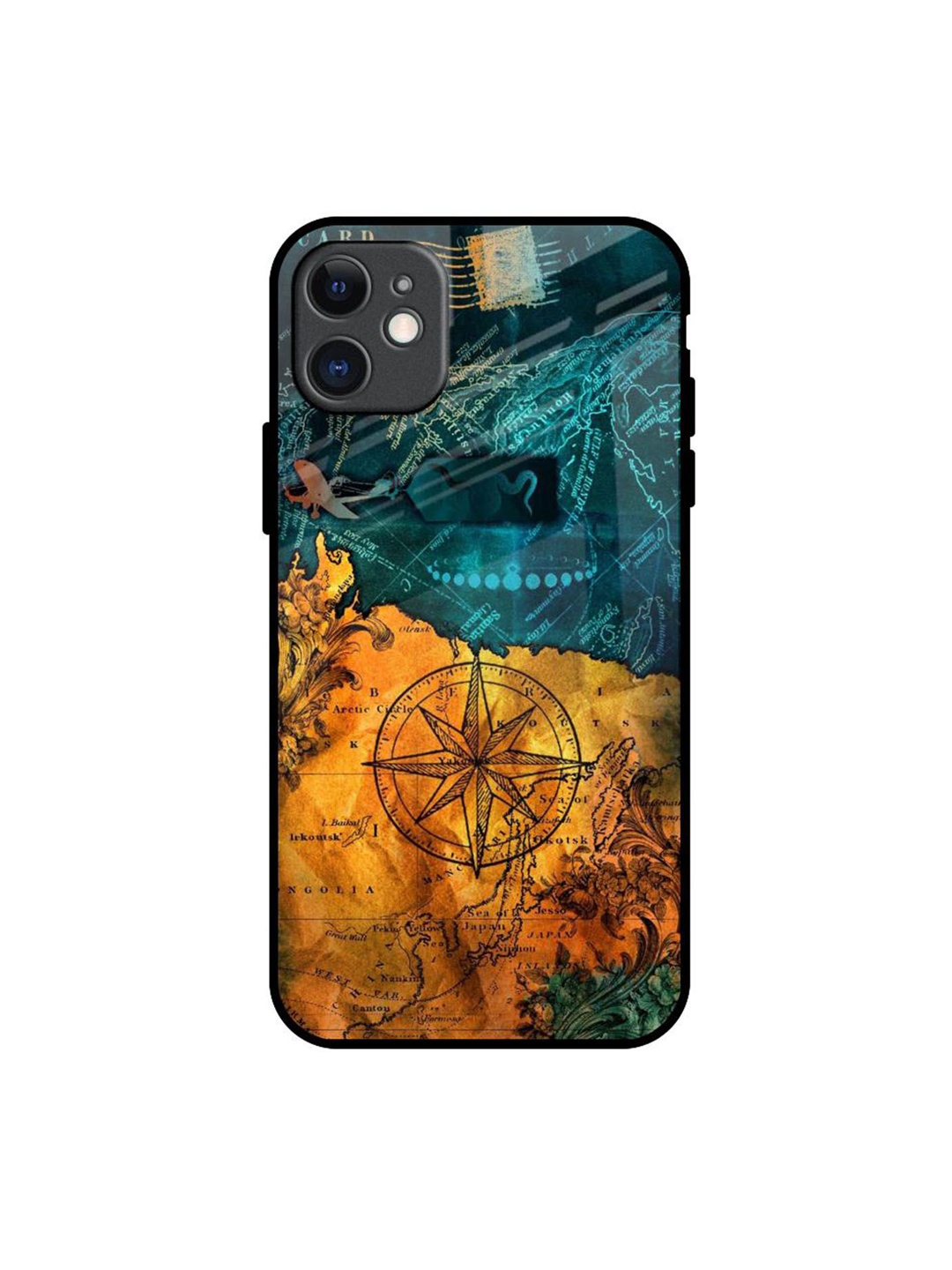 

QRIOH Architecture Map Real Printed iPhone 11 Back Case, Blue