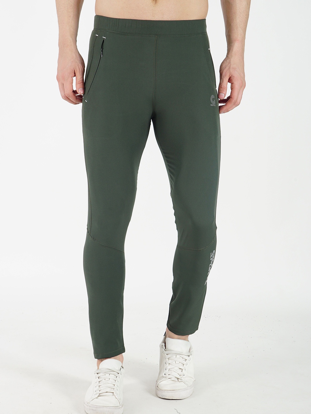 

GOTO Men Mid-Rise Track Pants, Olive