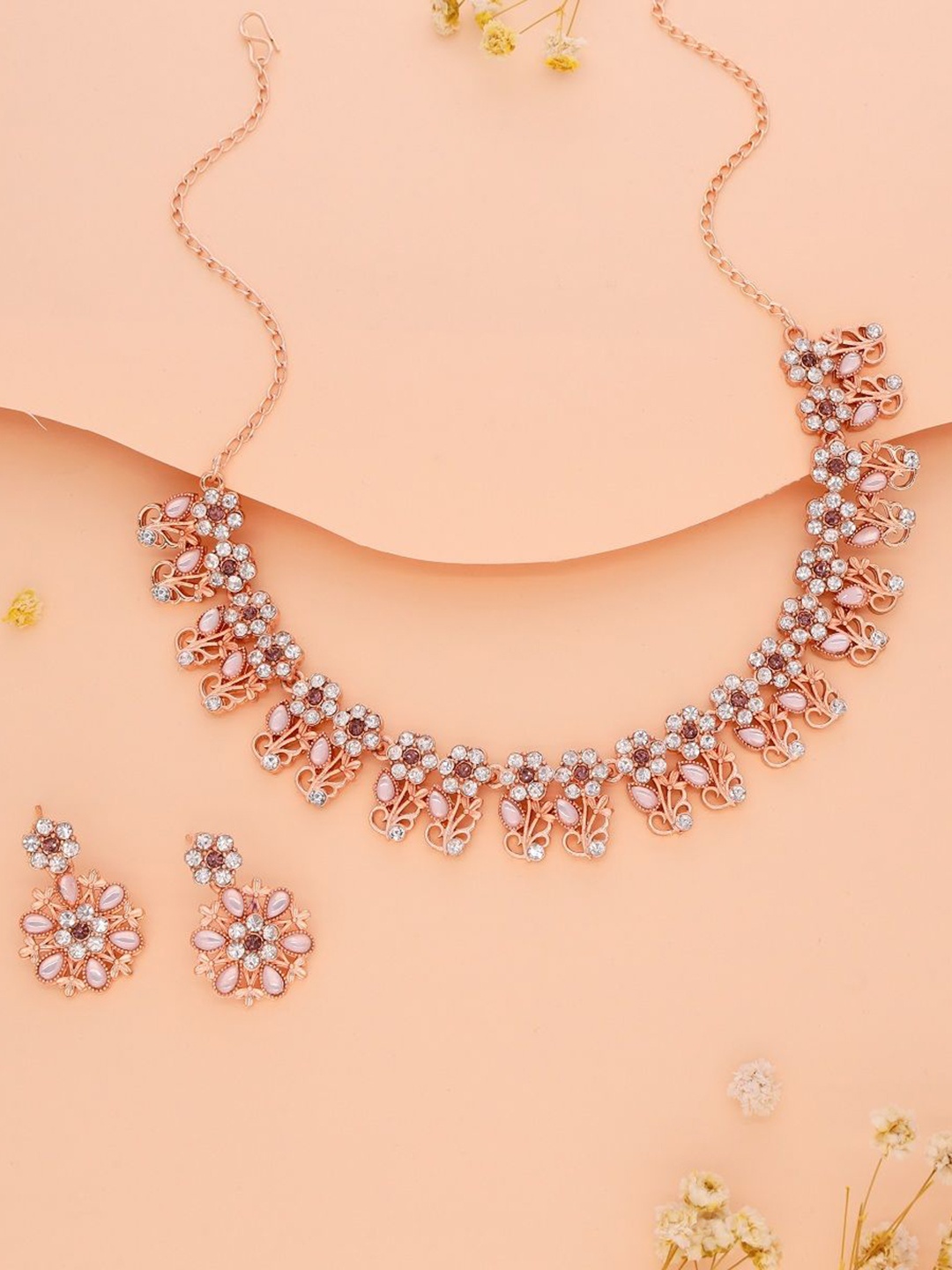 

Lyriss Gold-Plated American Diamond Studded Jewellery Set