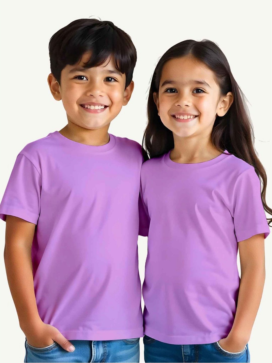 

Guugly Wuugly Boys Solid Round Neck Cotton T-shirt, Lavender