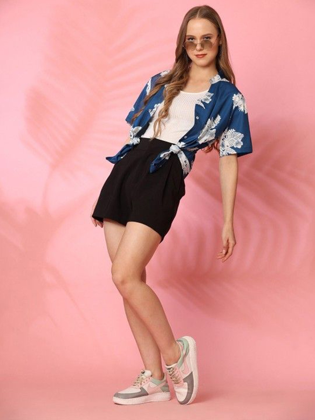 

DressBerry Women Standard Opaque Printed Casual Shirt, Blue