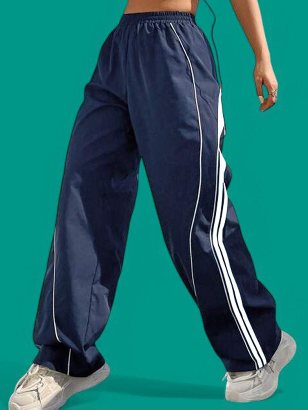 

TABADTOD Women Relaxed Loose Fit Easy Wash Joggers Trousers, Navy blue