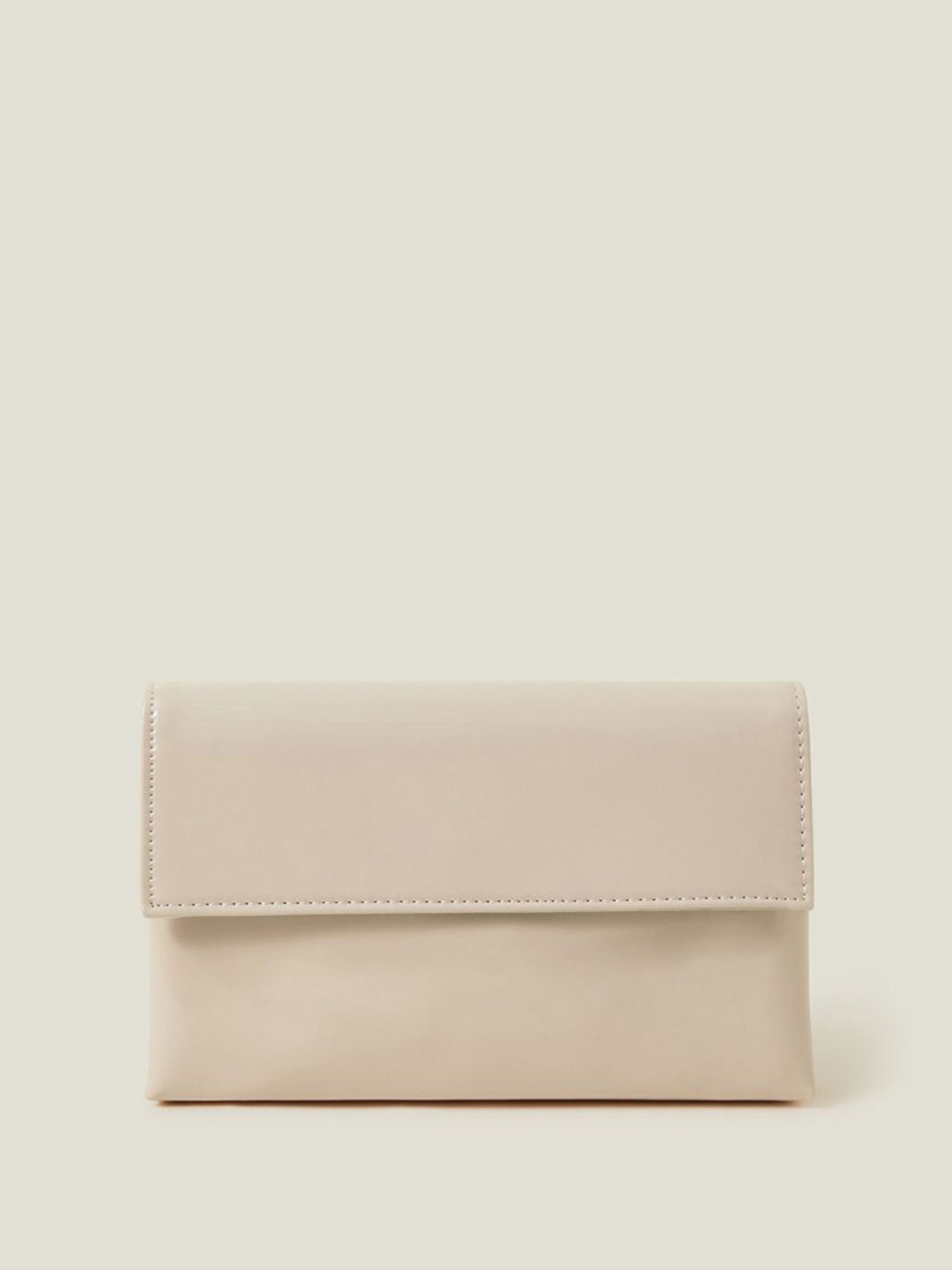 

Accessorize Patent Fold Over Purse Clutch, Nude