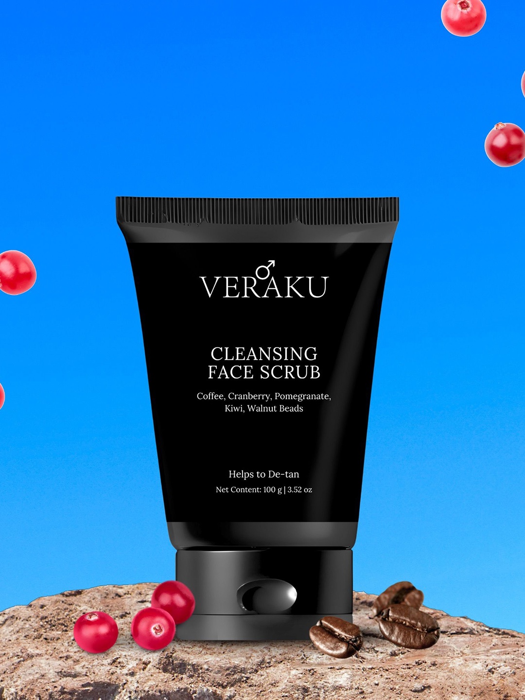 

VERAKU Detan Coffee & Walnut Beads Cleansing Face Scrub - 100 g, Brown