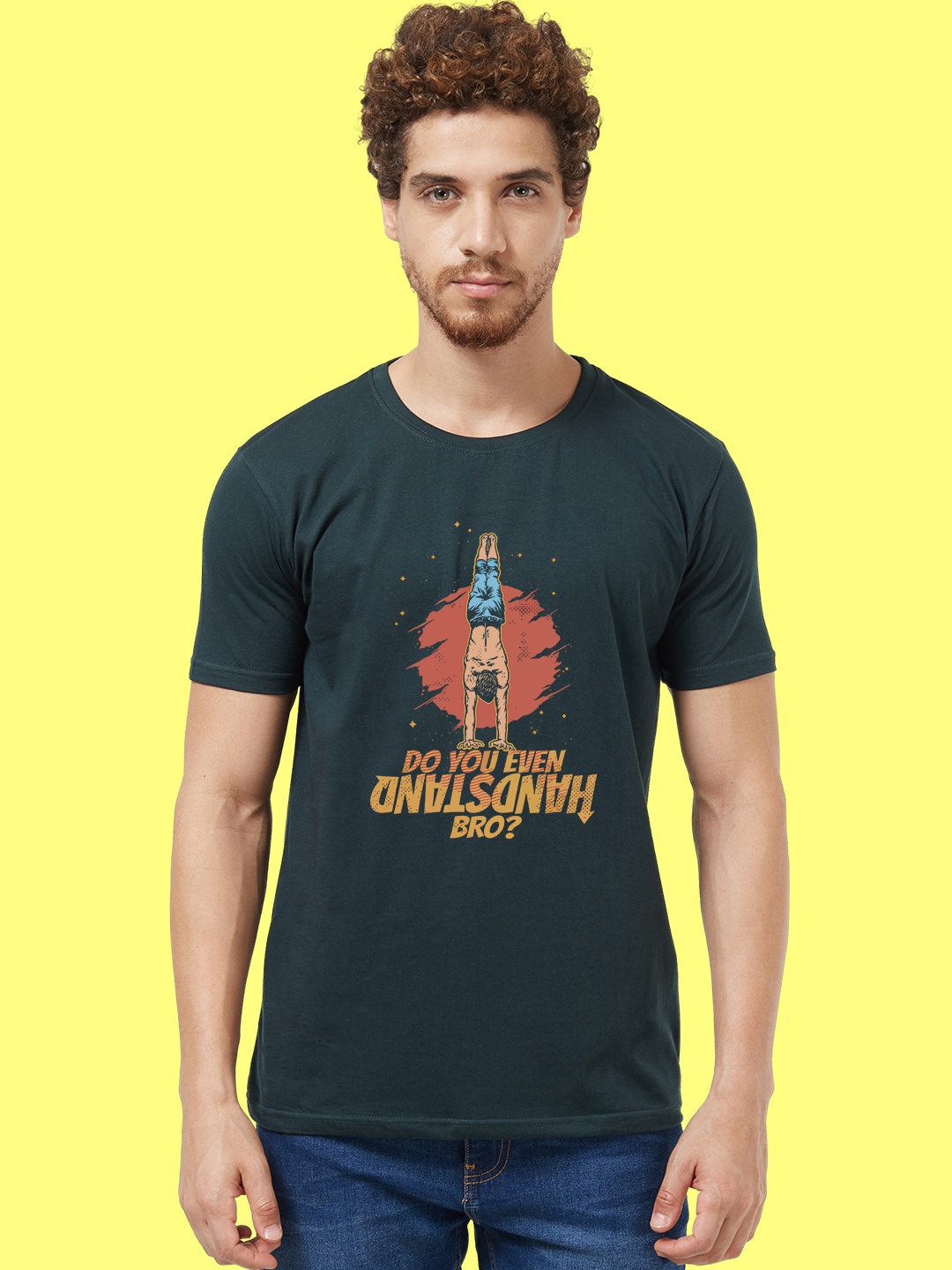

Wear Your Opinion Men Graphic Printed Round Neck Cotton T-shirt, Teal