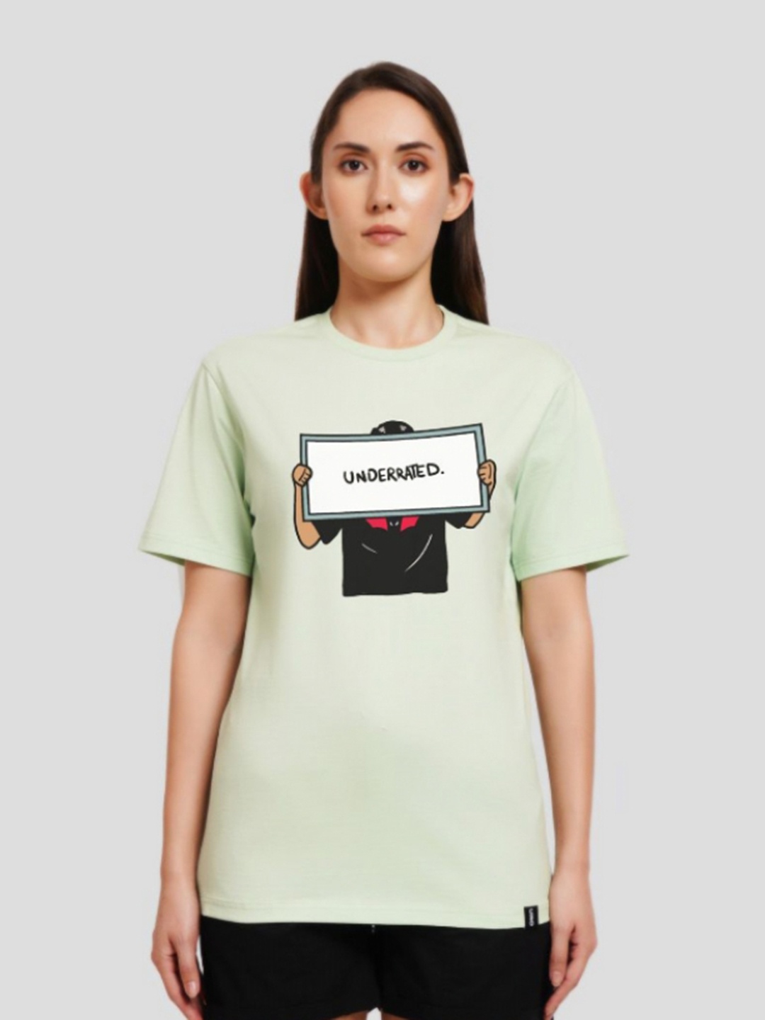 

Underrated Club Women Typography Printed Bio Finish T-Shirt, Green
