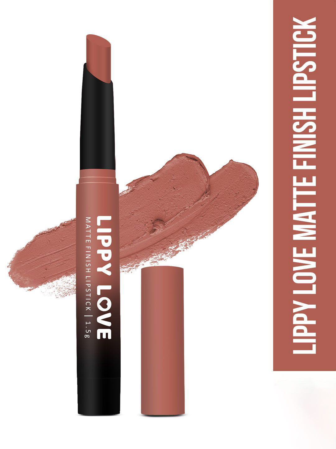 

Hilary Rhoda Lippy Love Matte Finish Lipstick With Vitamin E - 1.5 g - Rose Wood 01, Nude