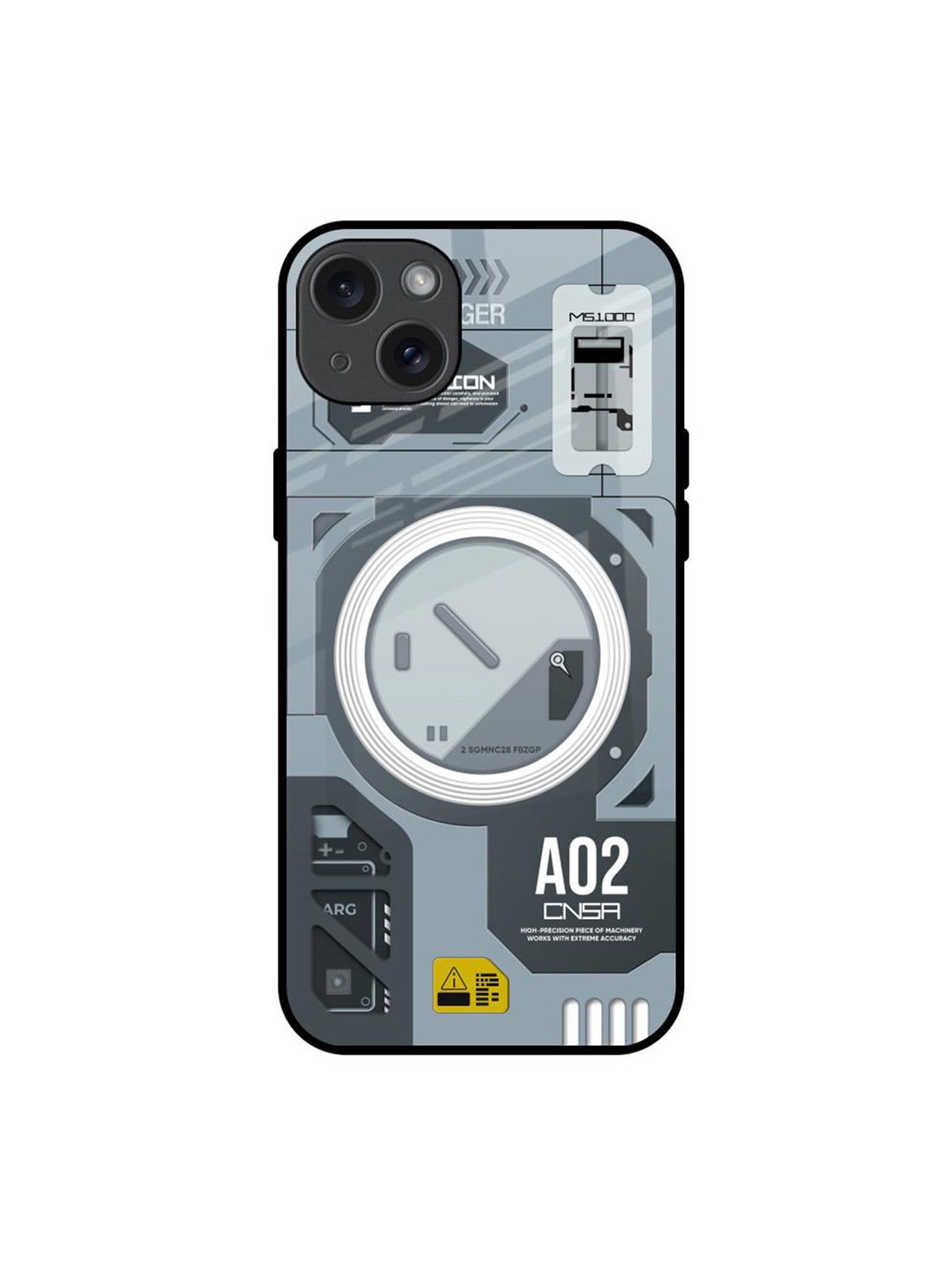 

QRIOH Modern Technology Printed iPhone 15 Plus Back Case, Blue