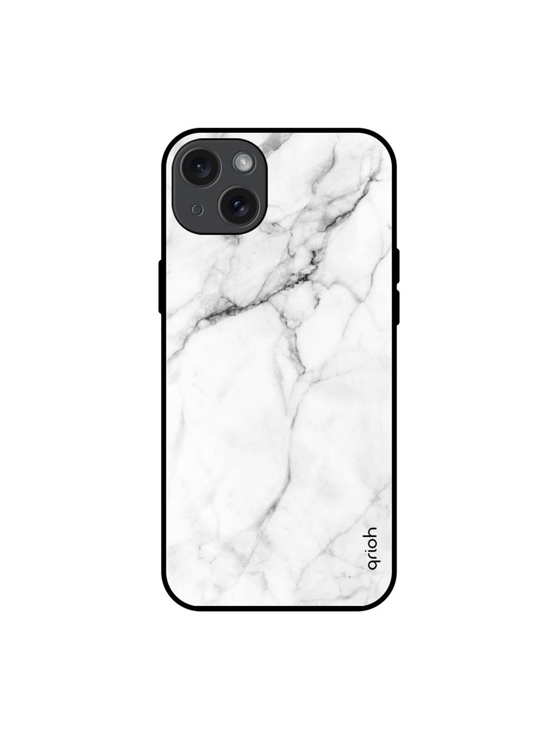 

QRIOH Modern White Marble Printed iPhone 15 Plus Back Case