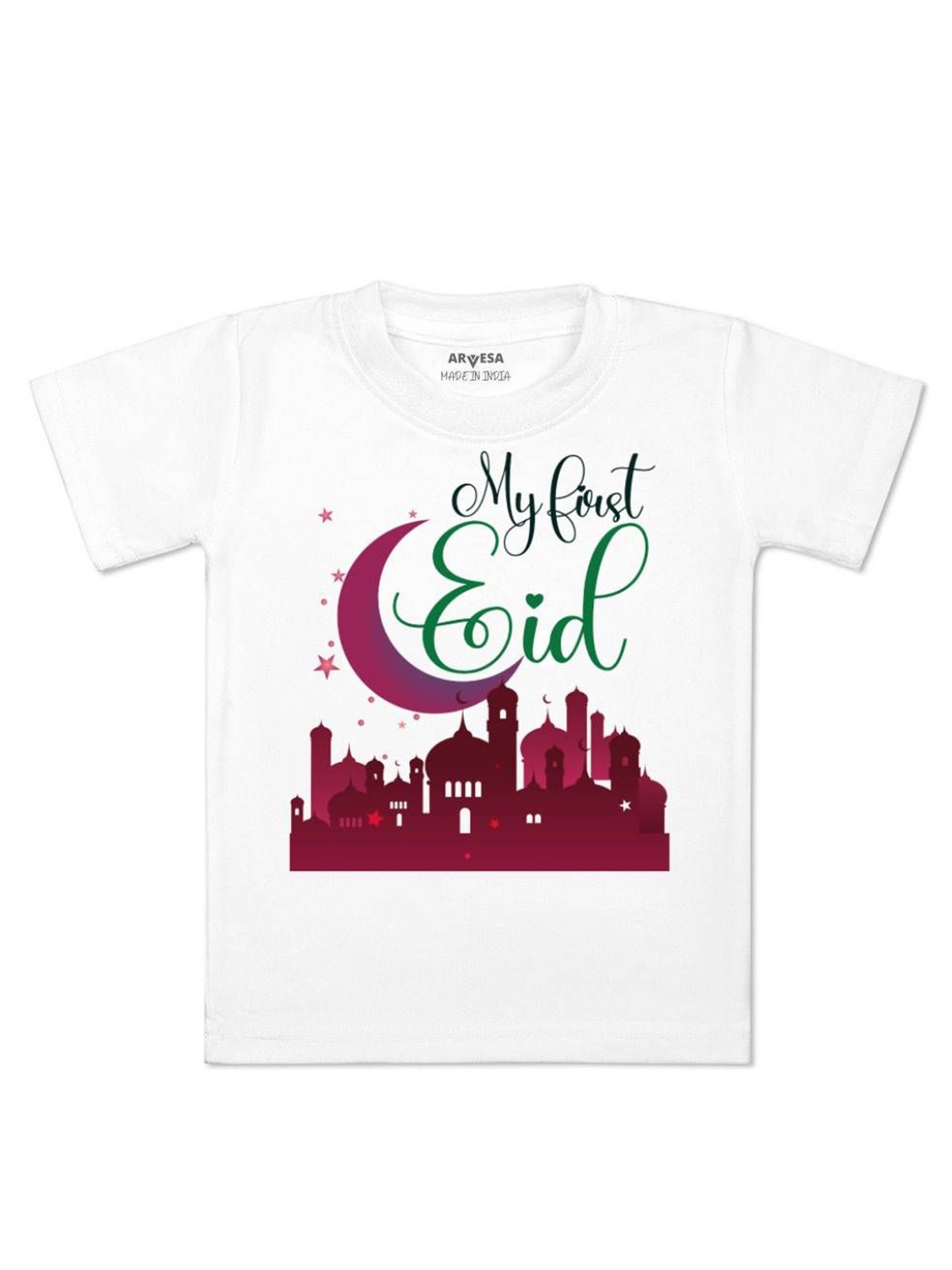 

Arvesa My First Eid Printed Regular Fit Tshirt, White