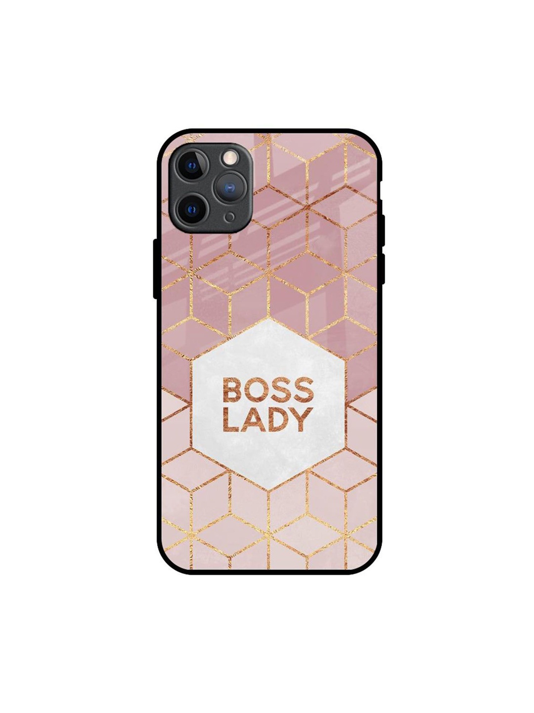 

QRIOH Boss Lady Printed iPhone 11 Pro Max Back Case, Pink