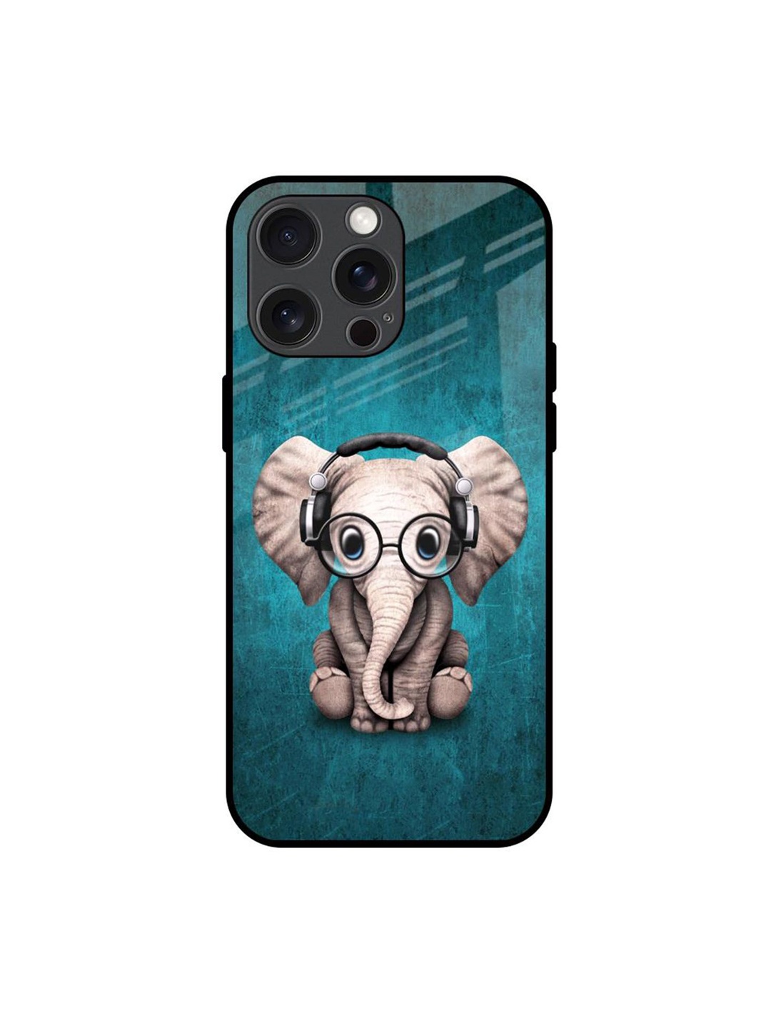 

QRIOH Adorable Baby Elephant Printed iPhone 15 Pro Max Back Case, Blue