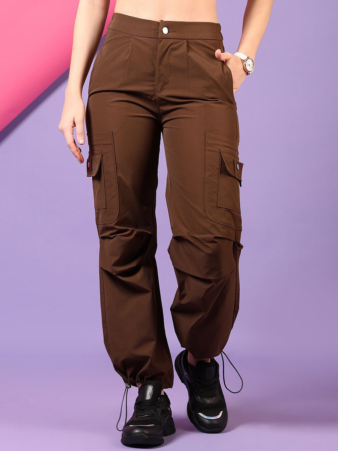 

V-Mart Women Joggers Trousers, Brown