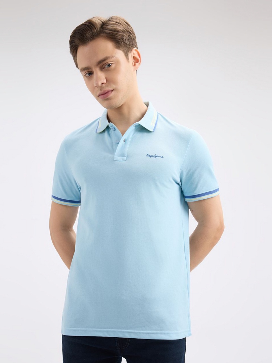 

Pepe Jeans Men Polo Collar Pockets T-shirt, Blue
