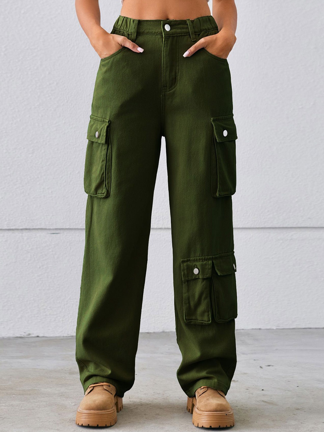 

StyleCast Women Cargos Trousers, Olive