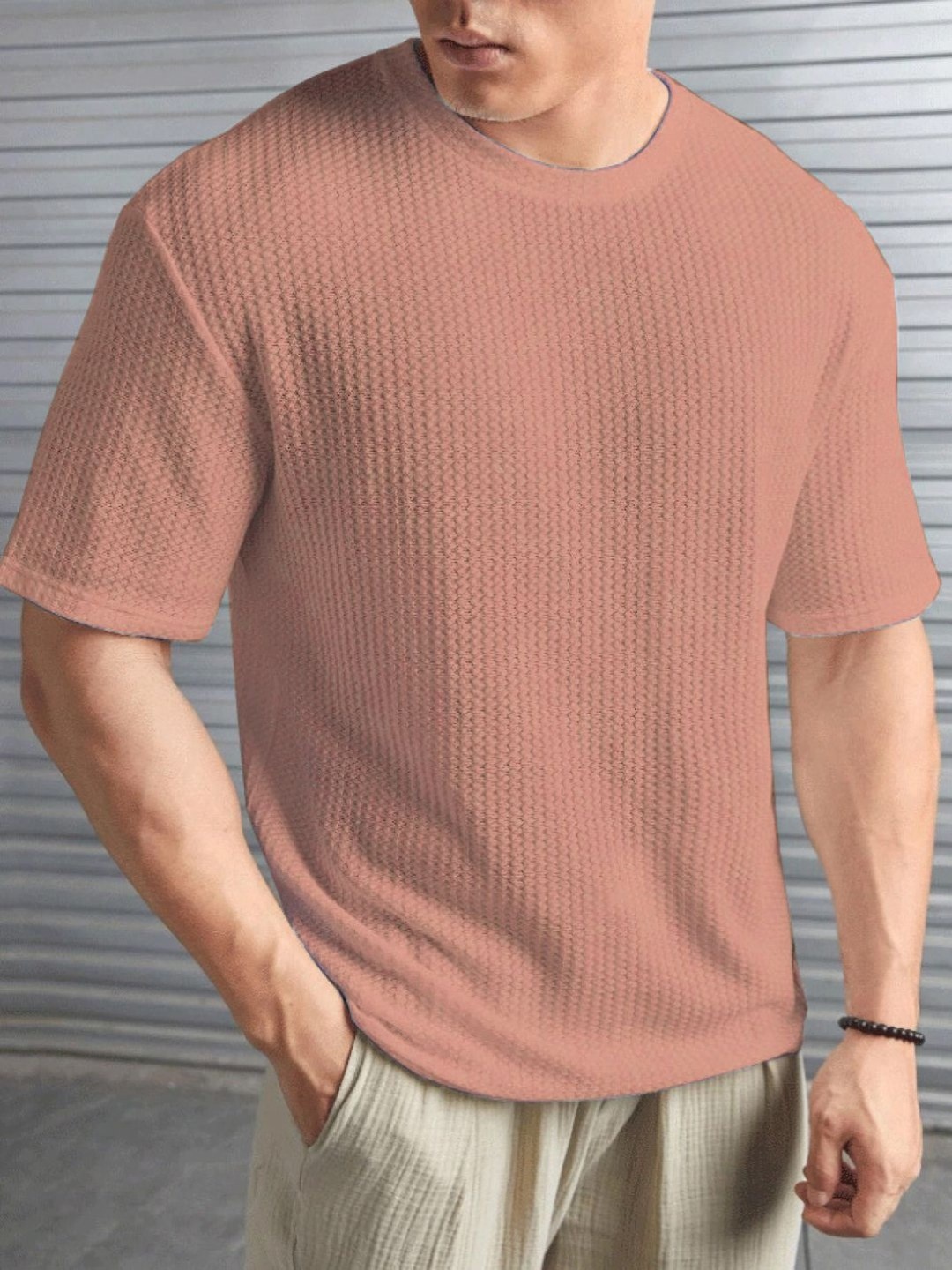 

MERRIMENT Men T-shirt, Peach