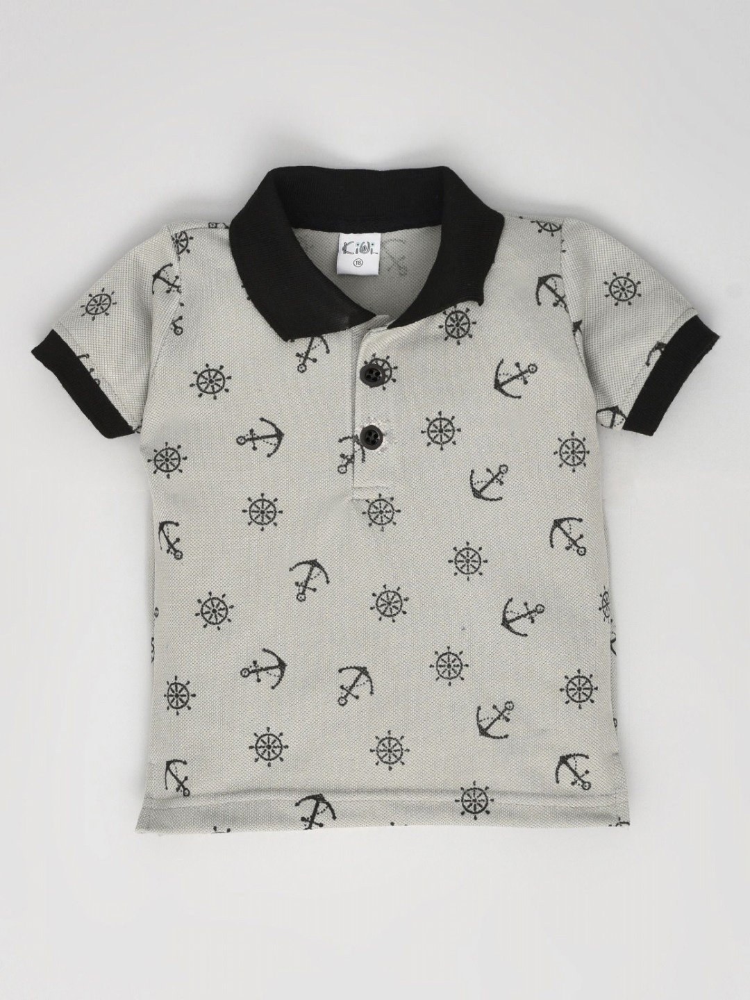 

BAESD Boys Printed Polo Collar Extended Sleeves T-shirt, Grey