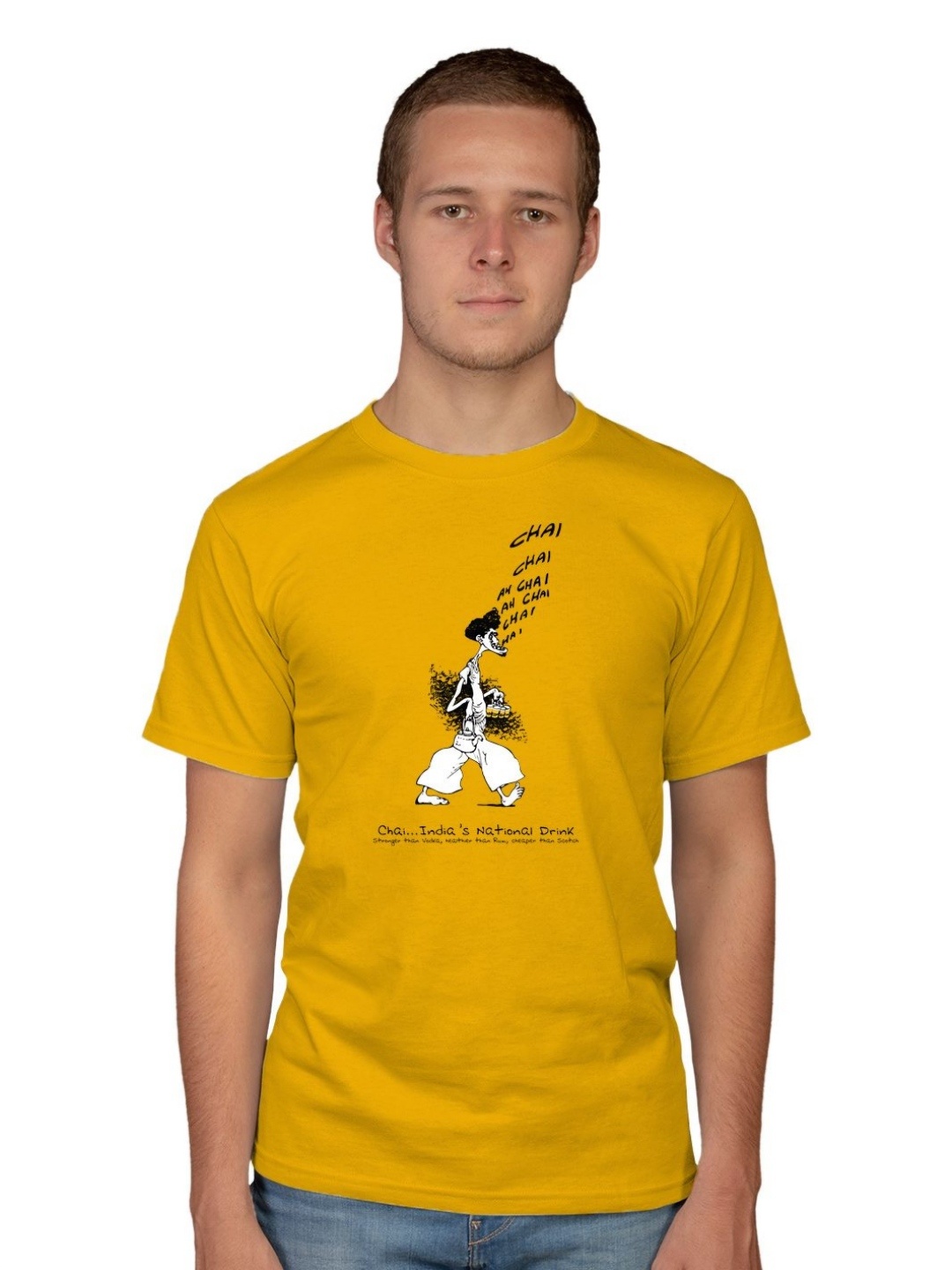 

Tantra Men Graphic Printed Round Neck Cotton T-shirt, Yellow