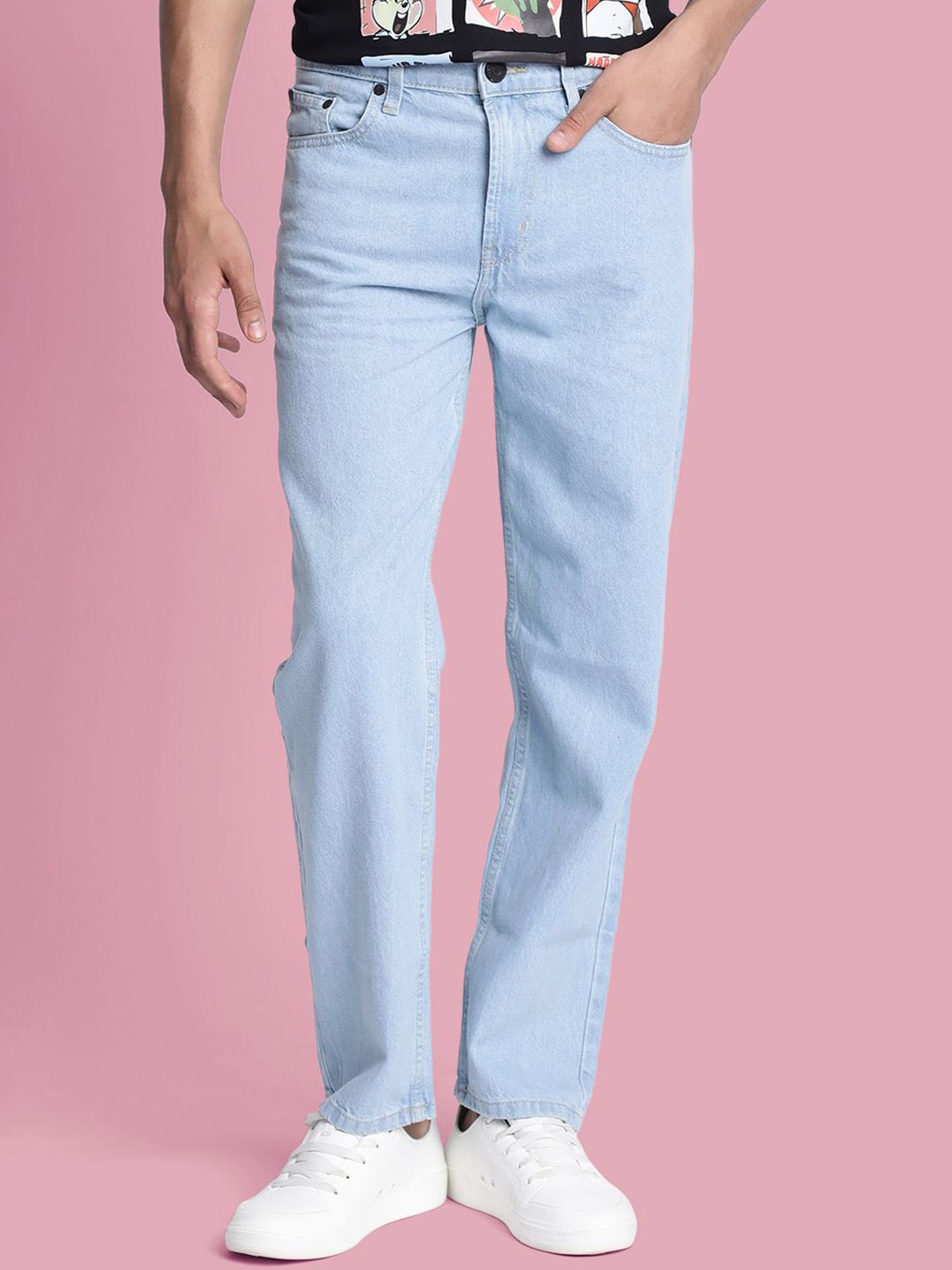 

Bene Kleed Men Relaxed Fit Slash Knee Jeans, Blue