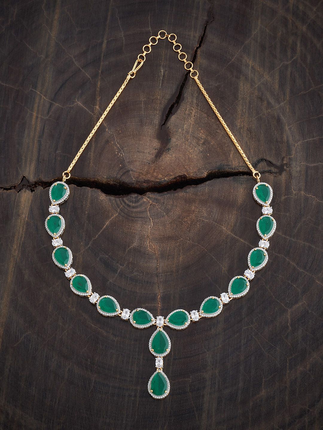 

Kushal's Fashion Jewellery Gold-Plated Artificial Stones Studded Necklace