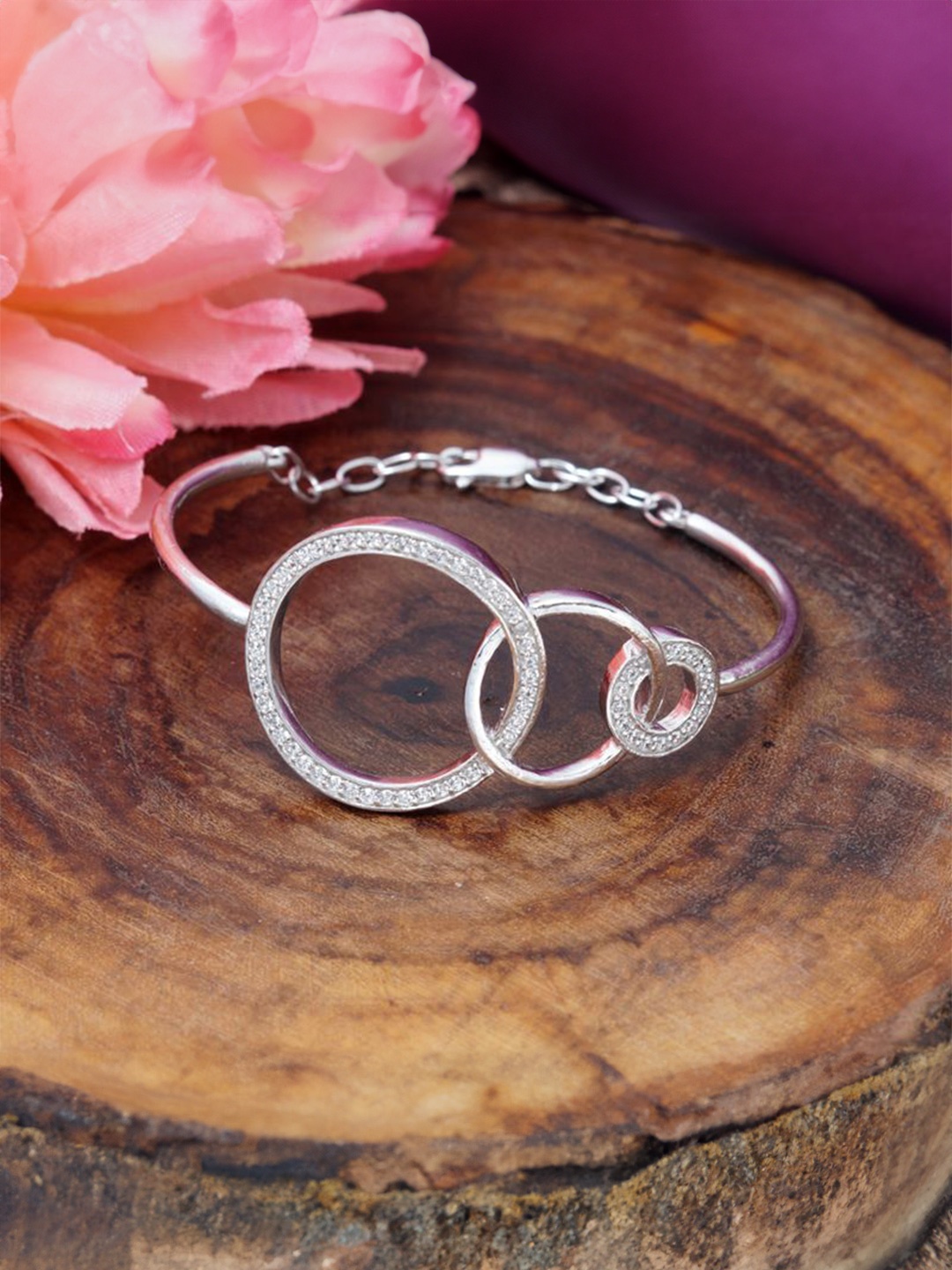 

Tuanz Silver Jewelry Women Sterling Silver Rhodium-Plated Link Bracelet