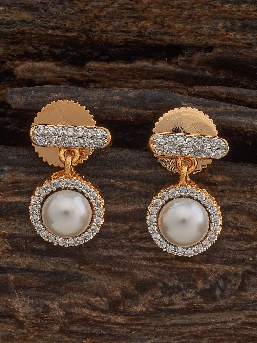 

Kushal's Fashion Jewellery Rhodium-Plated Classic Zircon Drop Earrings, White