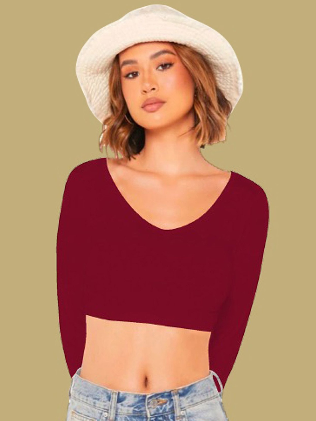 

Dream Beauty Fashion Crop Top-149-baati-maroon