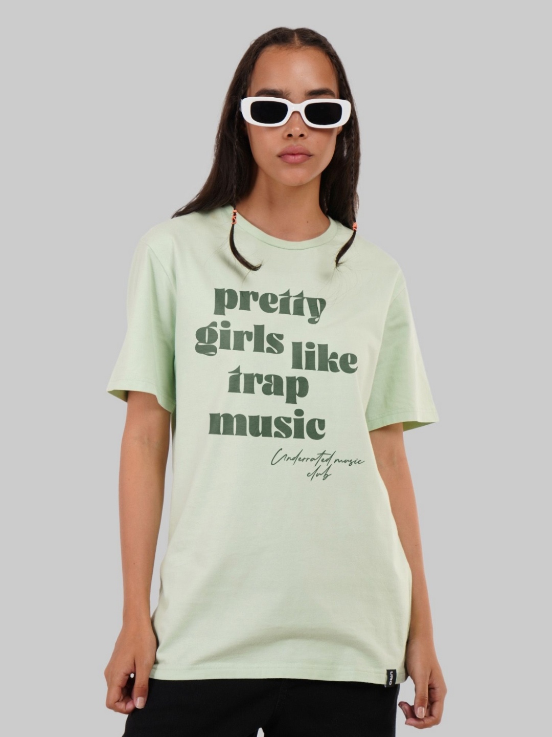 

Underrated Club Women Printed Bio Finish Applique T-shirt, Green